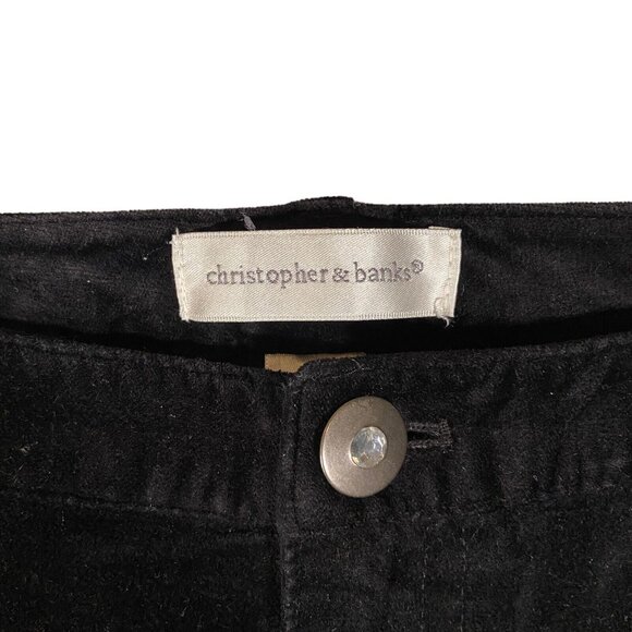 Christopher & Banks Womens Sz 10 BLACK Stretch Jeans Straight Leg Velour Velvet - Picture 7 of 9